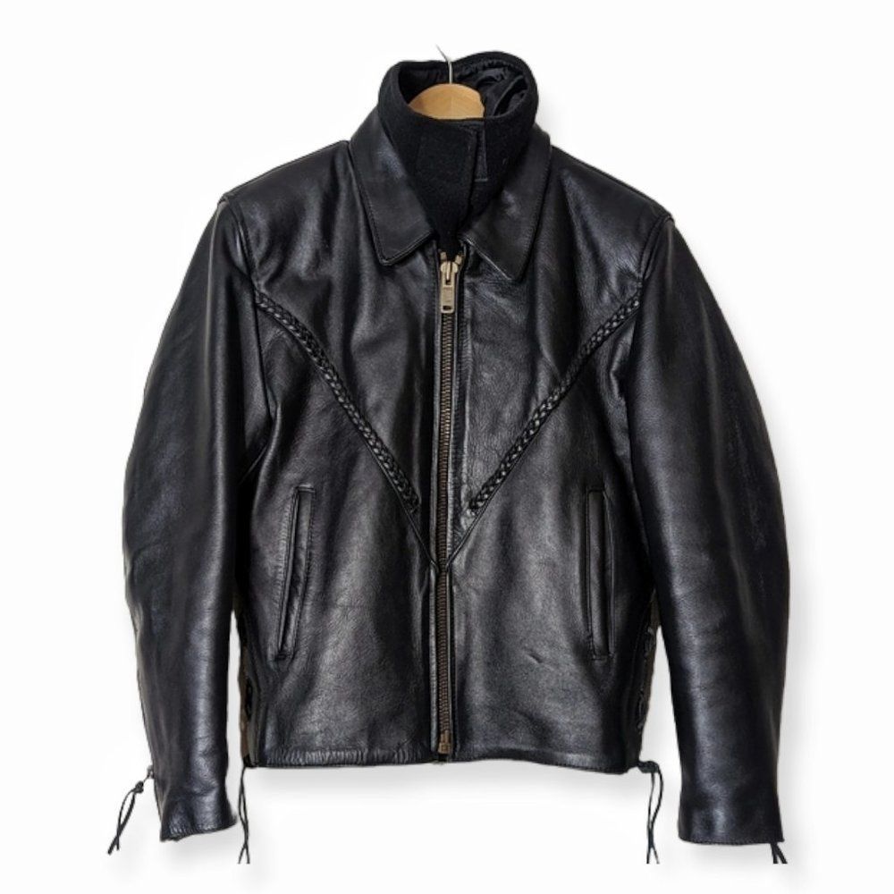 Vintage Leather Motorcycle Jacket Insulated Heavy Duty Women's Small S